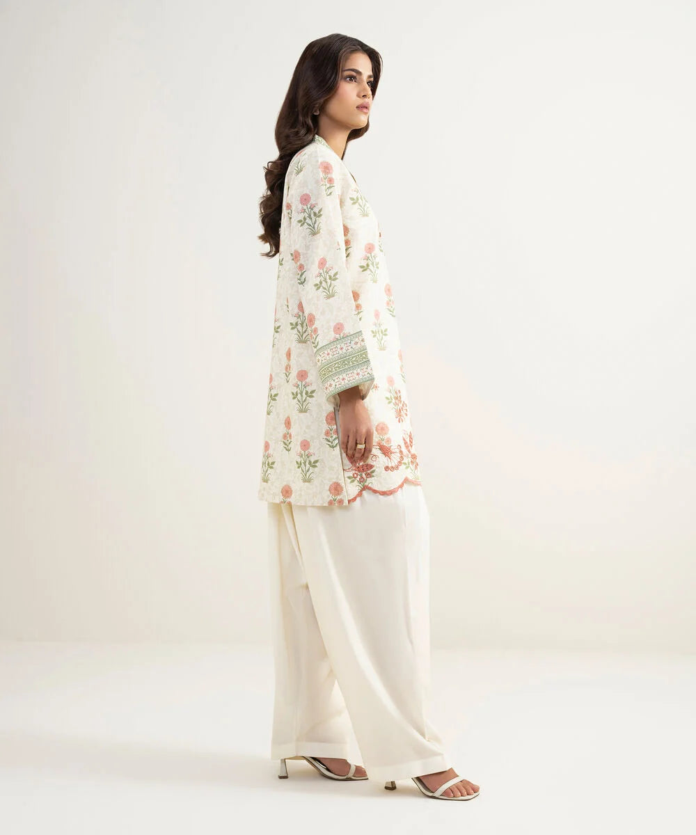 2 Piece - Embroidered Lawn Suit | Floral Elegance