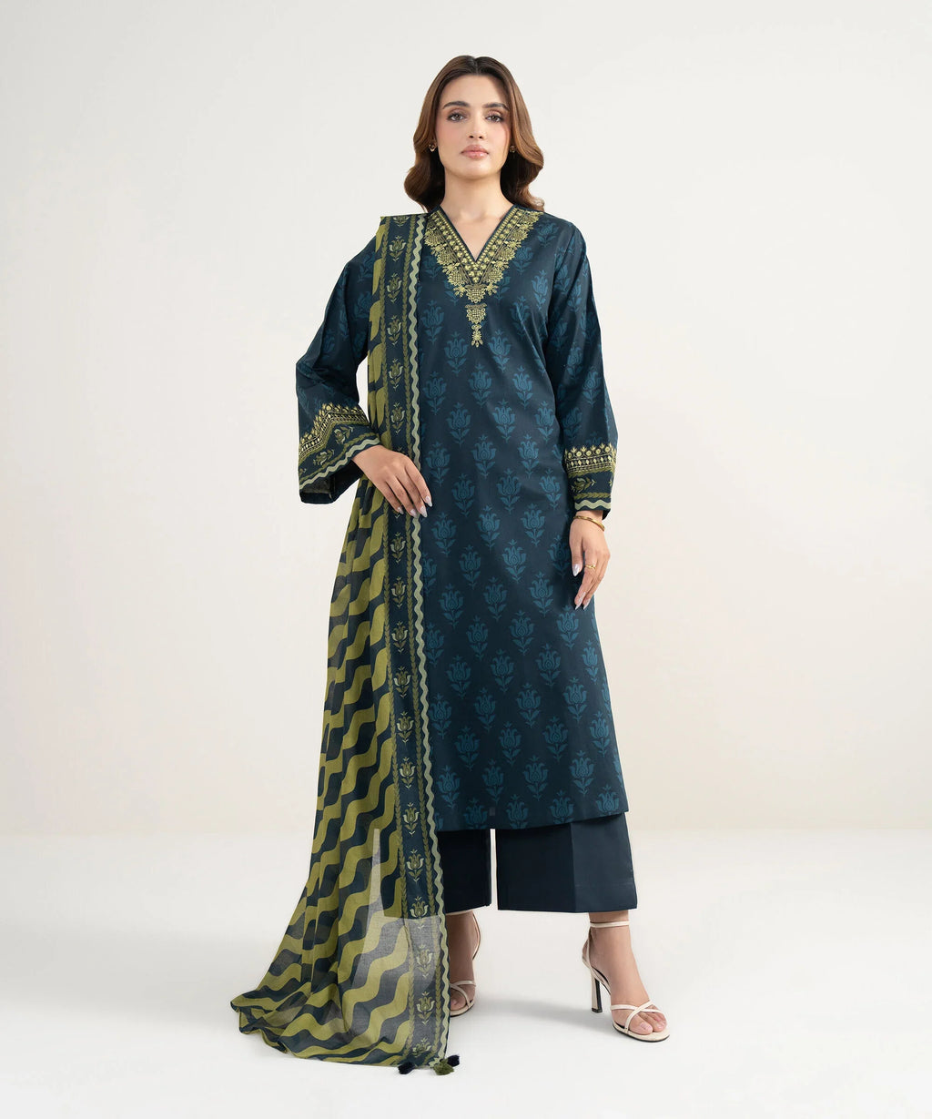 Stitched Lawn 3 Piece – Elegant Printed Ensemble