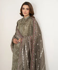 3 Piece - Printed Lawn Suit | Olive Elegance